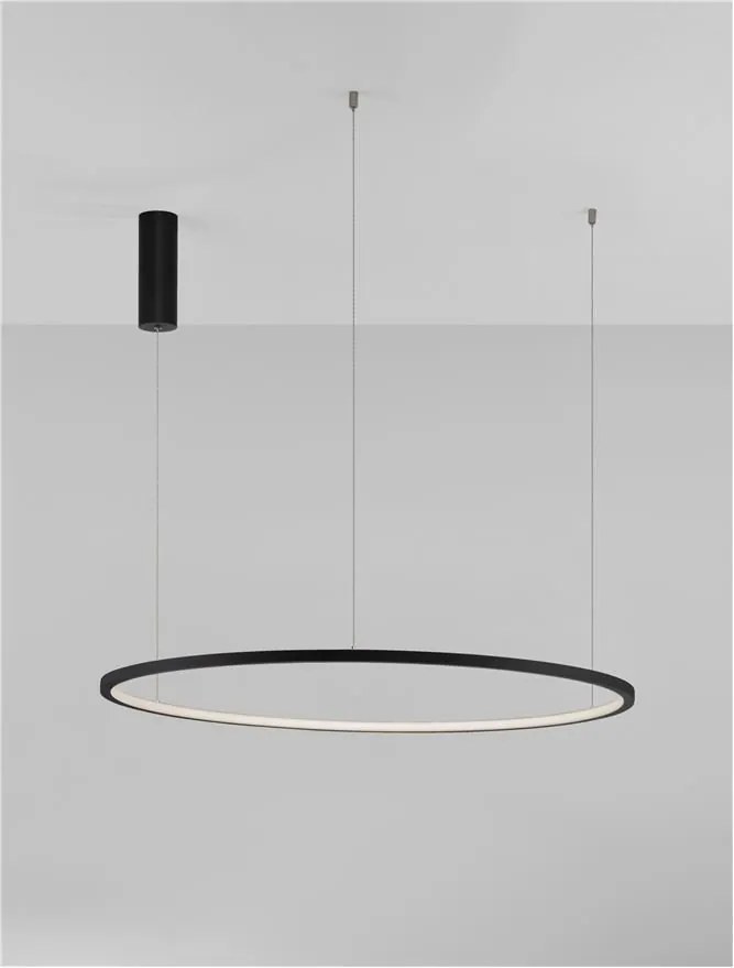 Lustra LED suspendata design modern circular TARQUIN D-80cm negru