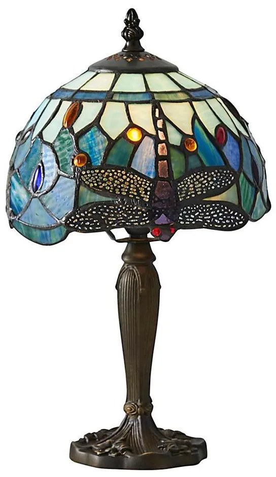 Endon 64088 - Lampă de masă Tiffany DRAGONFLY 1xE14/40W/230V Ø 20 cm