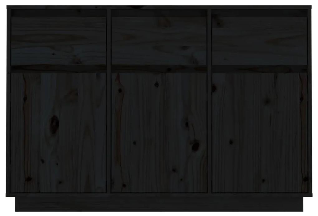 Servanta, negru, 110x34x75 cm, lemn masiv de pin 1, Negru