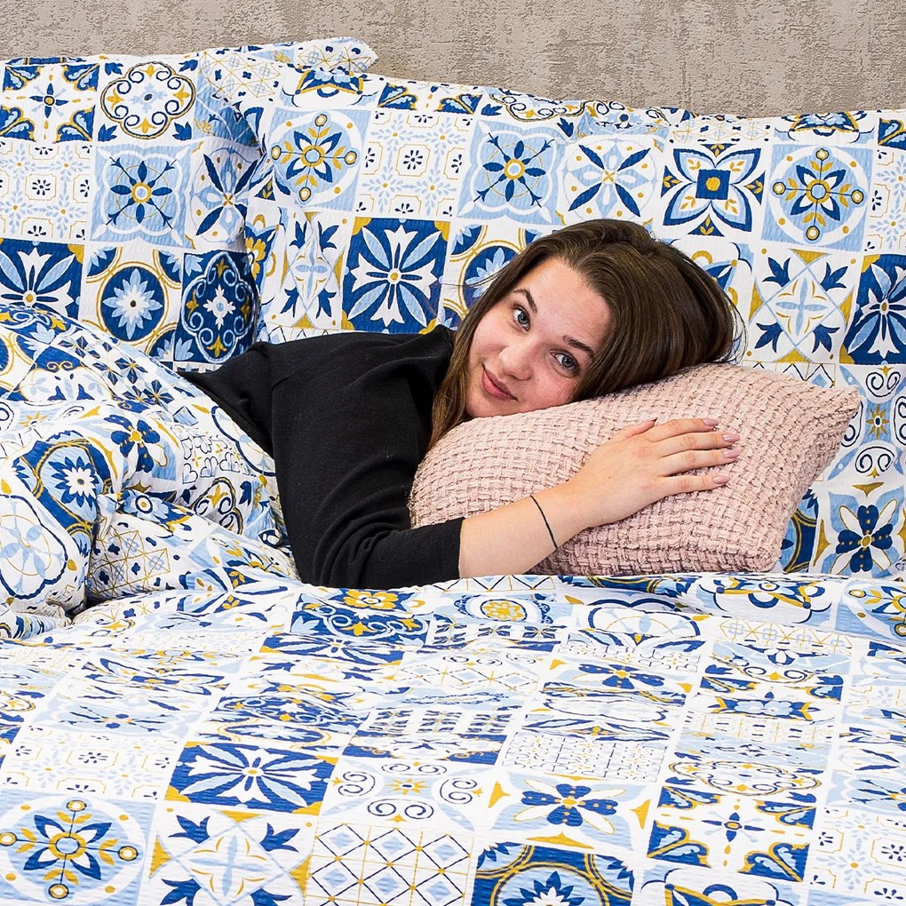 Lenjerie de pat bumbac crepon 4Home Azul, 140 x 200 cm, 70 x 90 cm, 140 x 200 cm, 70 x 90 cm