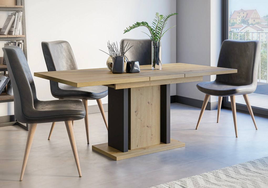 Masă de sufragerie Wogrun (artisan + Negru) (pentru 6 până la 8 persoane). 1055273