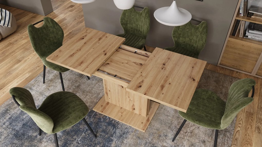 Mazzoni ASTON MINI Stejar Artisan - MĂSUȚĂ DE CAFEA MODERNĂ EXTENSIBILĂ REGLABILĂ PE ÎNĂLȚIME MASĂ TRANSFORMABILĂ