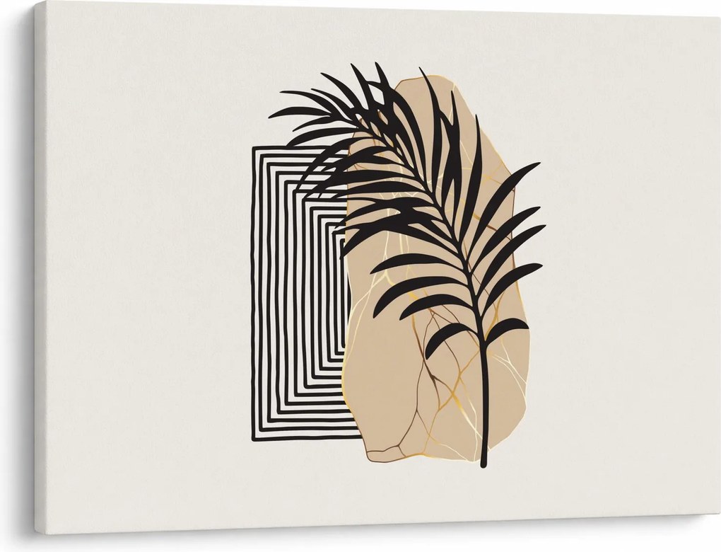Tablou - Abstracție cu frunze tropicale N⁰3 (70x50 cm)