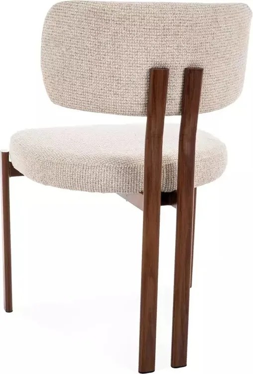 Scaun tapitat Misaki D 255 bej deschis / nuc - H81 cm