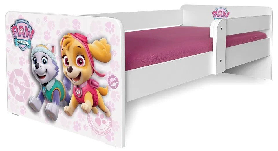 Patut Paw Patrol Pink P1 Fetite 2-8 Ani Cu Protectie Detasabila, fara saltea - Pc-p-srt-paw-pnk-p1-70