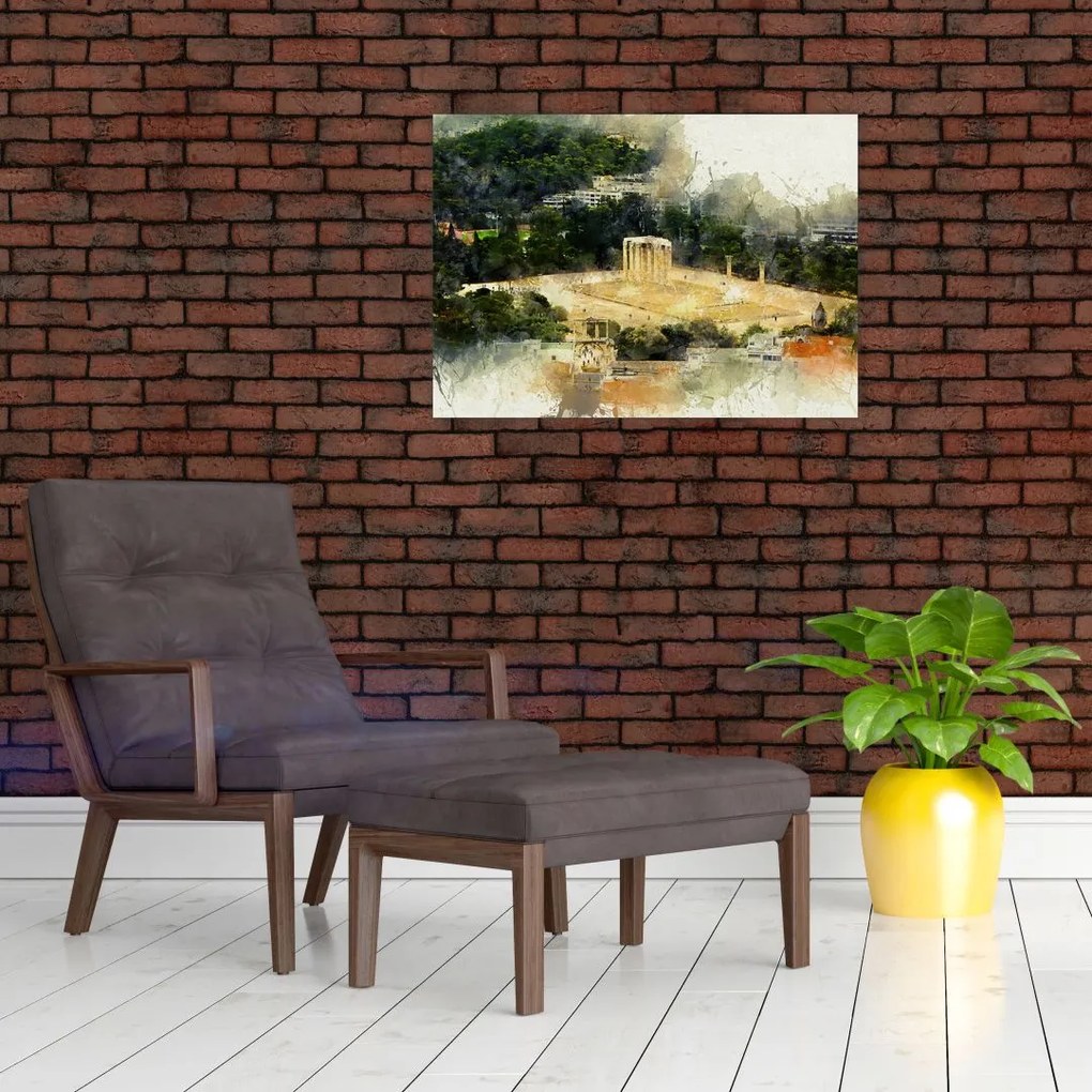 Tablou pe sticlă - Templul lui Zeus, Atena, Grecia (70x50 cm)