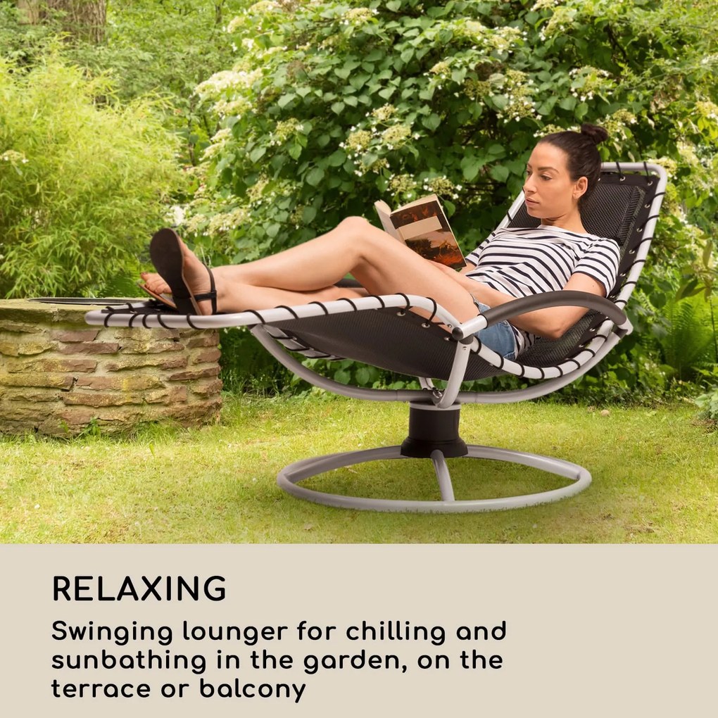 Blumfeldt The Chiller, scaun balansoar, 77 x 85 x 173 cm, 360 Comfort, ComfortMesh, negru