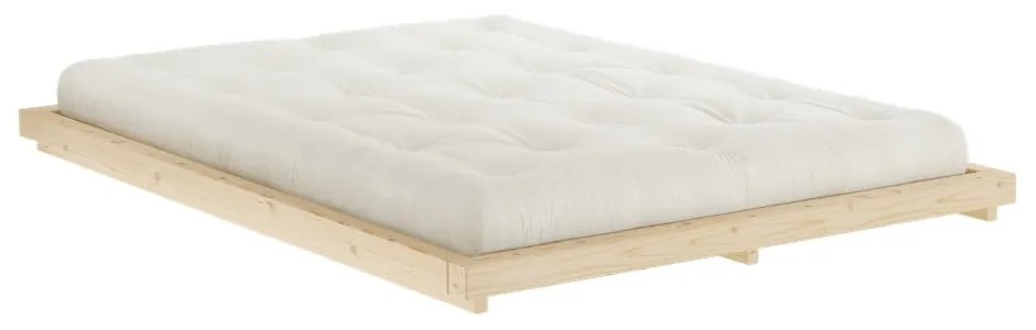 Pat matrimonial în culoare naturală din lemn masiv de pin cu somieră 140x200 cm Dock – Karup Design