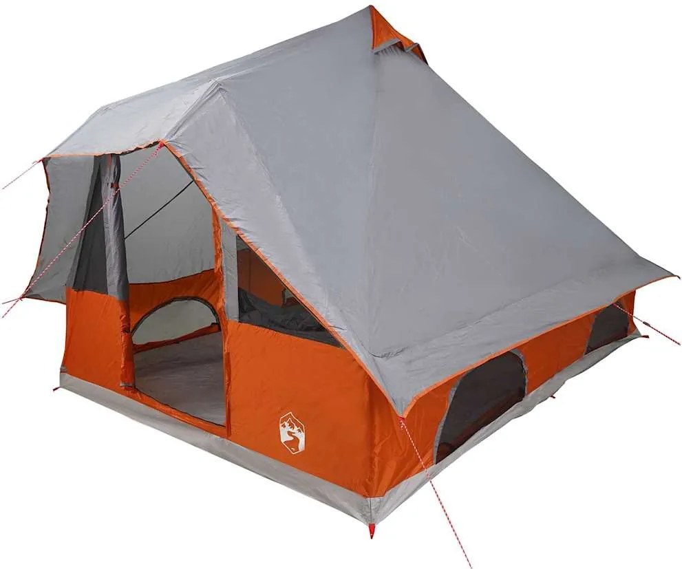 vidaXL Cort Tipi Gri și Portocalie 358 x 296 x 258 cm tafta