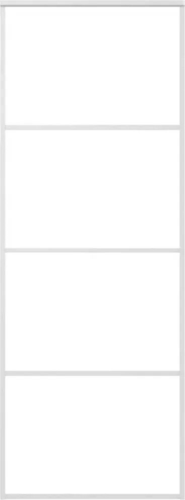 vidaXL Ușă glisantă, alb, 76x205 cm, sticlă ESG și aluminiu