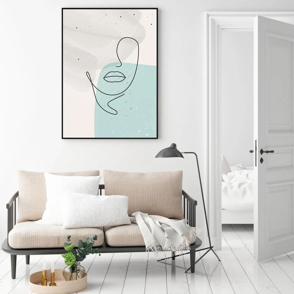 Poster - Abstracție cu fața de femeie (A4)