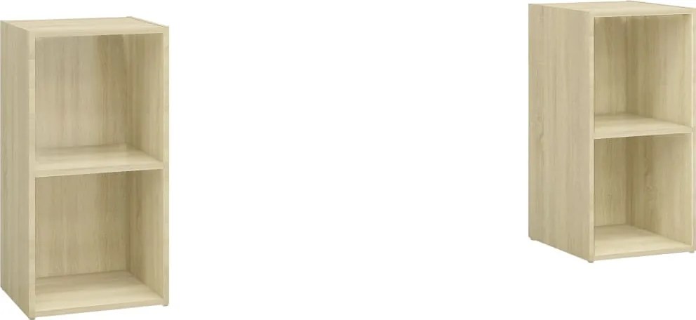 vidaXL Dulapuri TV 2 buc., stejar Sonoma,72x35x36,5 cm, lemn prelucrat