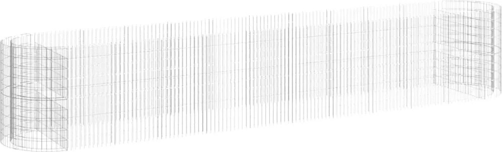 vidaXL Strat înălțat gabion, 600x100x100 cm, fier galvanizat