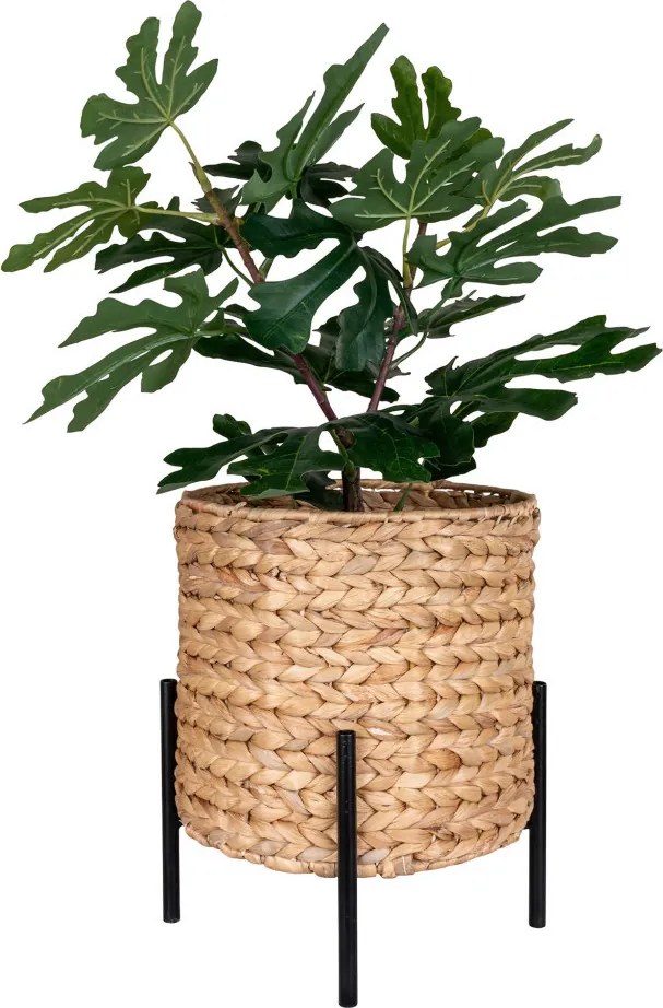 Antas vas din răchită, jacint de apă, natural/negru, 26,5x26,5x29 cm