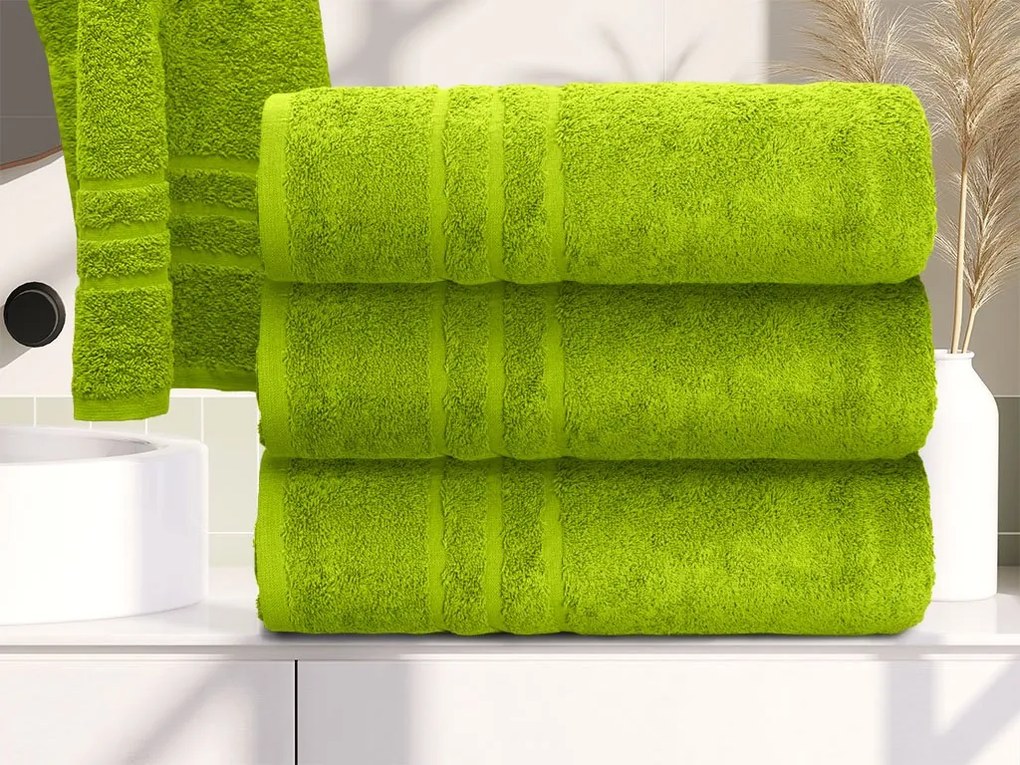 2x prosop Confort 70x140 cm verde deschis, 100% bumbac