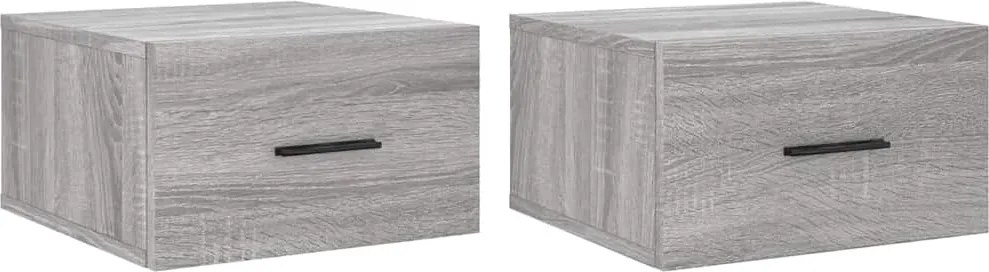 vidaXL Noptiere de perete, 2 buc., sonoma gri, 35x35x20 cm