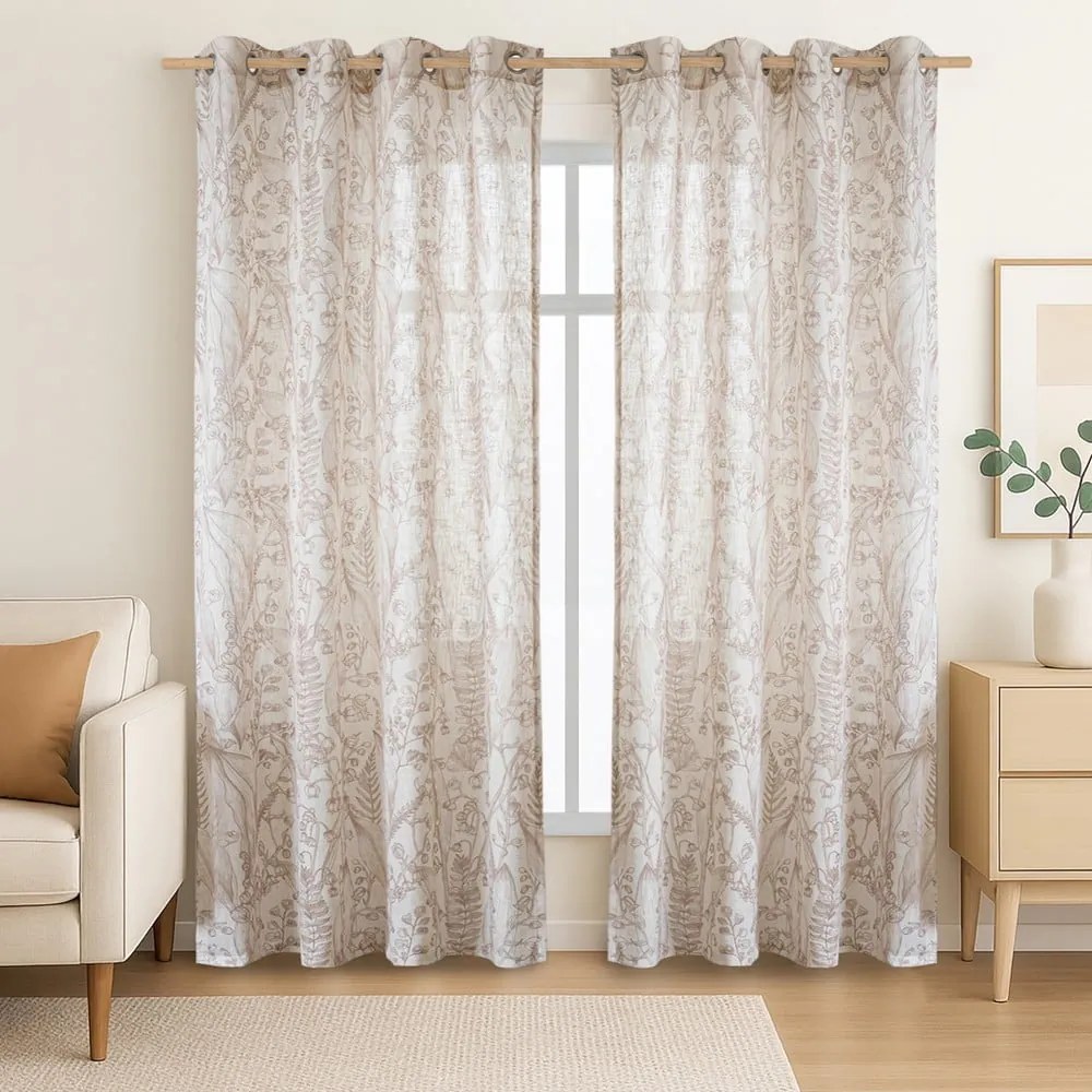 Draperie bej/maro deschis 135x250 cm Selvetia – Restilo