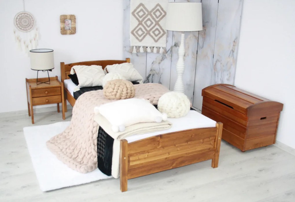 Expedo Pat înalt ANGEL + somieră GRATIS, 90x200cm, nuc-lac