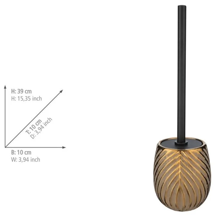 Perie de WC aurie din ceramică Idro – Wenko