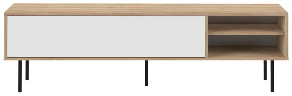 Comodă TV alb-natural cu aspect de lemn de stejar 165x40 cm Ampère – TemaHome