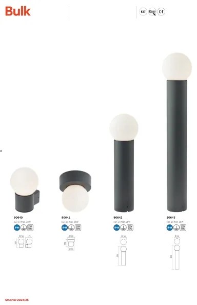 Lampă de exterior Redo 90642 BULK 1xE27/28W/230V 50 cm IP44 antracit