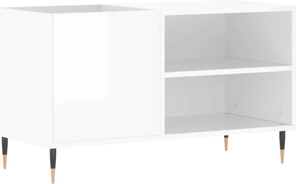 vidaXL Dulapuri pentru discuri alb lucios 85x38x48 cm lemn prelucrat