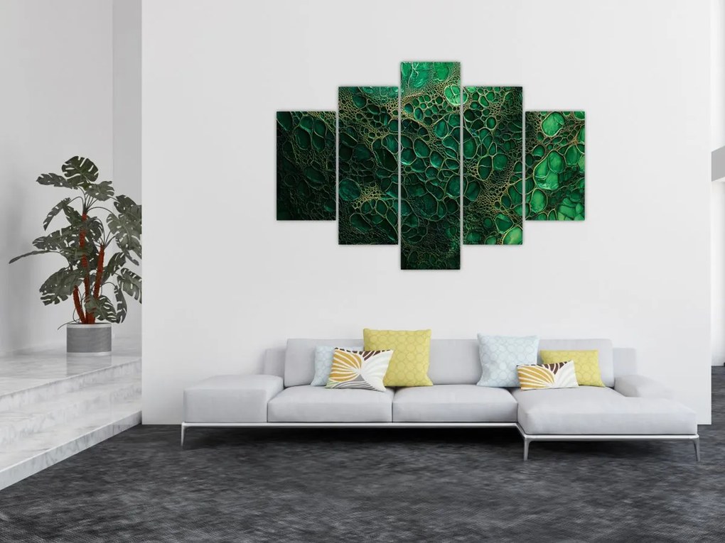 Tablou - Imagine microscopică verde (150x105 cm)