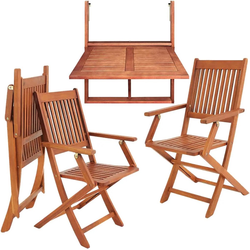 Deuba Set balcon din lemn - salcam