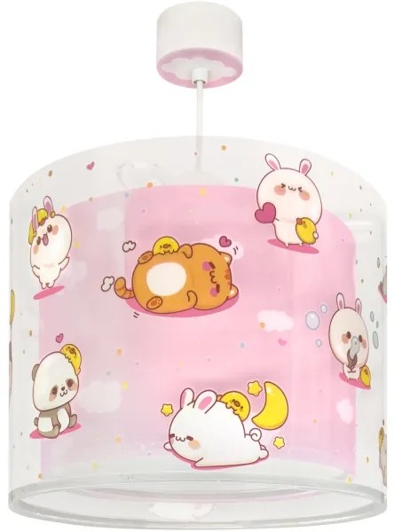 Dalber 41762S - Lustră pentru copii KAWAII FRIENDS 1xE27/15W/230V, roz