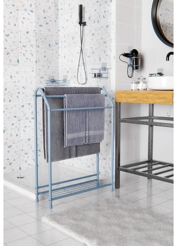 Raft pentru baie albastru deschis autoadeziv din metal Grena – Compactor