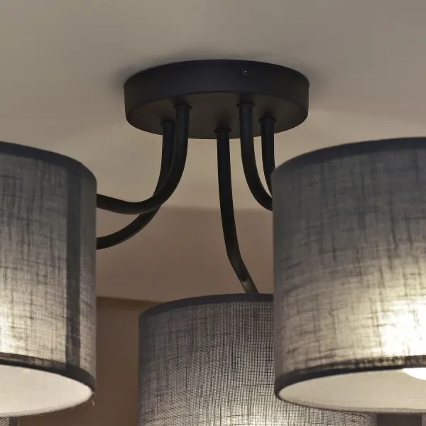 Lustră aplicată ALBA, 5x E27, 15W, 230V, gri