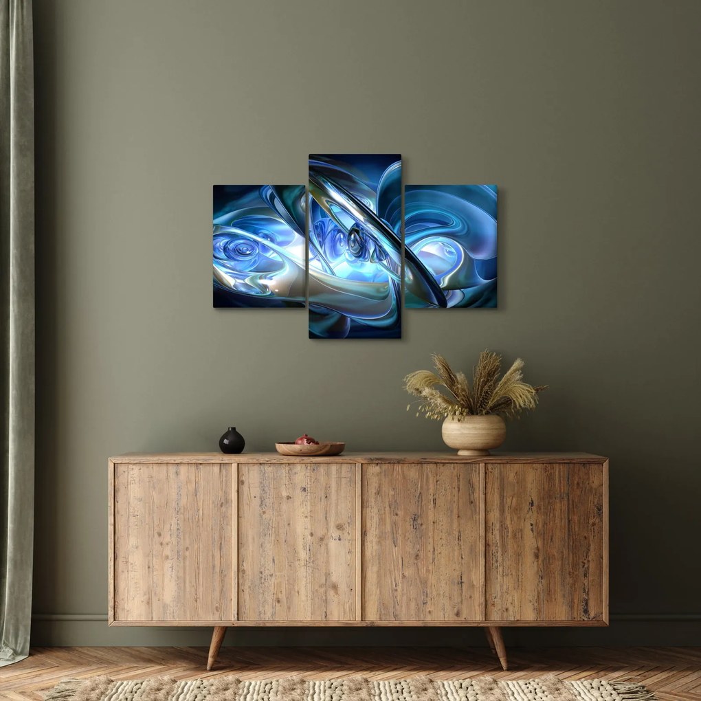 Tabloul fractalilor în albastru (90x60 cm)