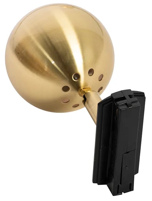 Spotlight modern pe șină monofazat negru cu auriu - Gissi