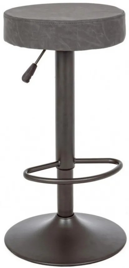 Scaun bar gri inchis din piele ecologica si metal, Vintage Bizzotto