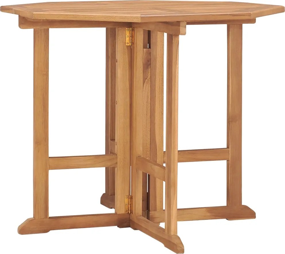 vidaXL Masă de grădină pliabilă, 90x90x75 cm, lemn masiv de tec