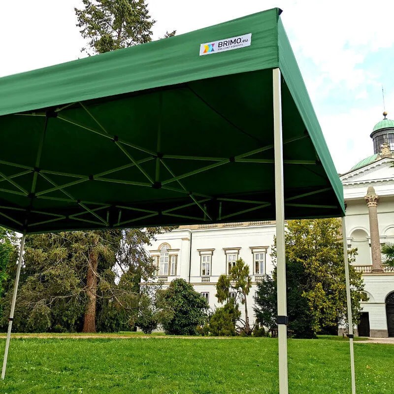 Cort de grădină 3x4,5m Oțel | Foișor pliabil rapid pentru evenimente și petreceri - cu 3 pereți - Portocaliu