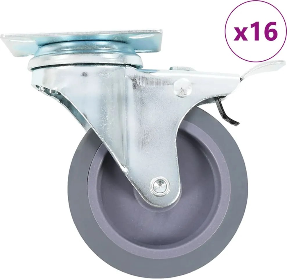 vidaXL Roți pivotante, 16 buc., 75 mm