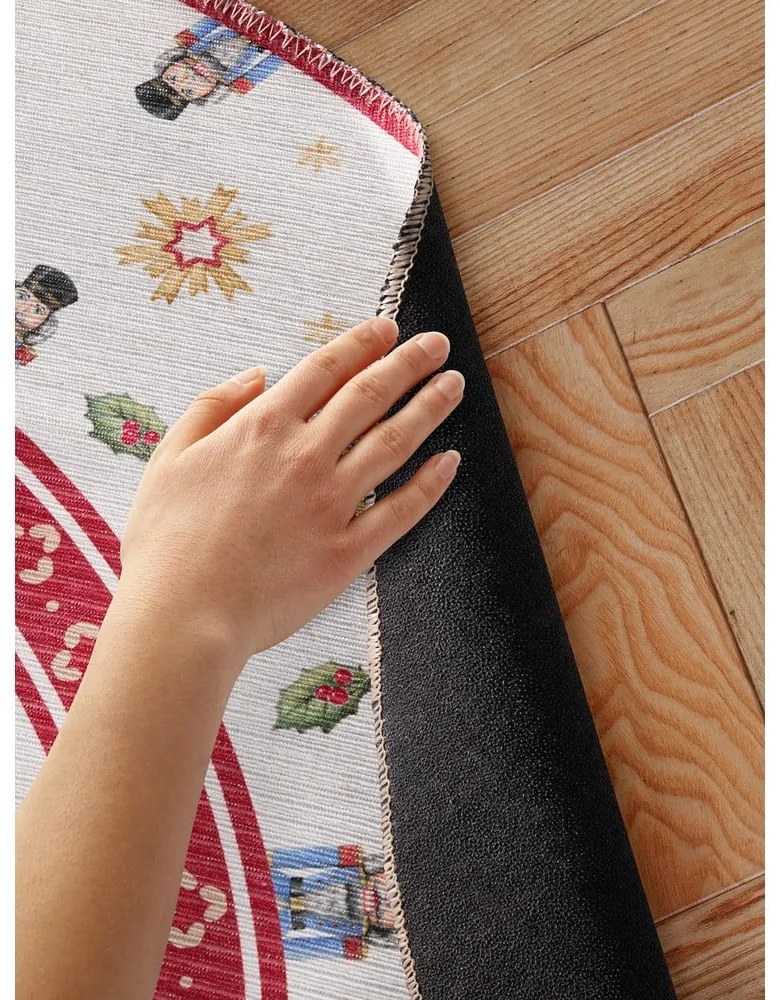 Covor roșu rotund ø 160 cm cu model de Crăciun Toy's Delight Nutcracker – Villeroy&amp;Boch