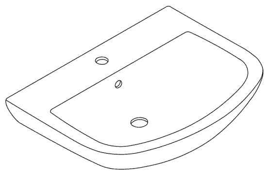 GROHE 39420000 - Lavoar suspendat EURO CERAMIC, 646 × 468 mm, ceramică/alb