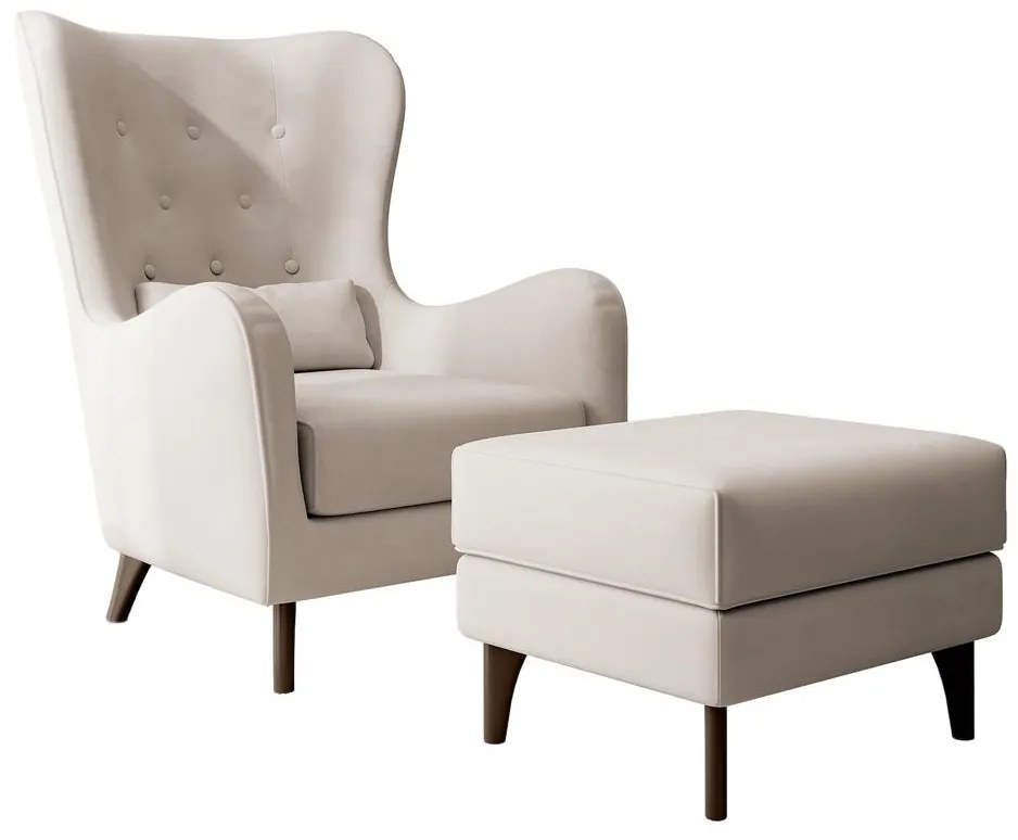 Fotoliu cu suport picioare Calimero II (crem + wenge). 1099332