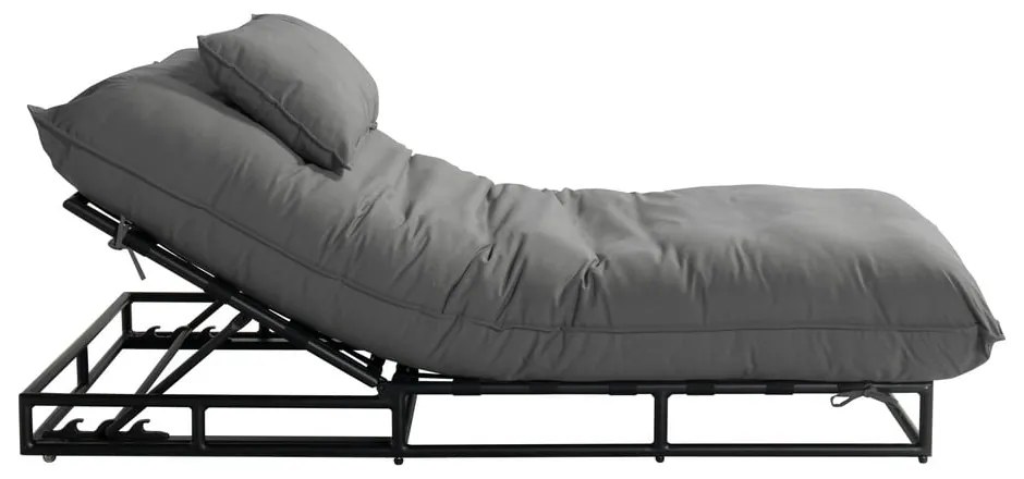 Șezlong de grădină gri închis din metal/capitonat Emma – Hartman