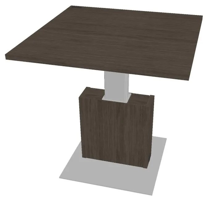 Masă de conferință reglabilă Verno+ 120 x 120 cm, stejar antracit