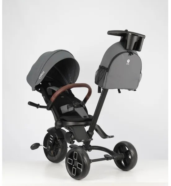 QPlay - Tricicletă 7 în 1 pentru copii COMFO MAX, gri