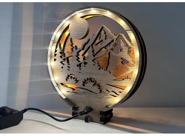 Li-Go 23592/DUB2 - Decorațiune LED de masă reglabilă LED/12W/230V 20x22 cm stejar