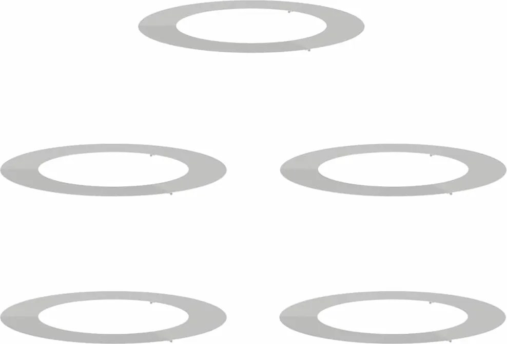 vidaXL potrivit pentru inele de copac plat 5 pcs Argintiu Ø60 / 90 cm
