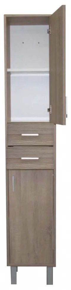 Dulap înalt Nerva 35 cu 2 uși, 2 sertare, ulm rauna