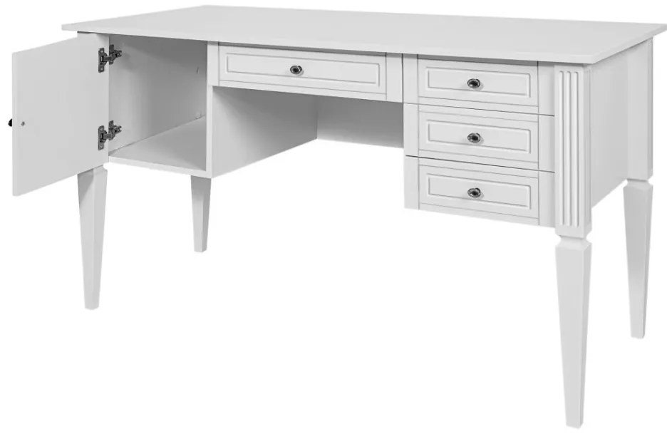 Birou elegant Ines alb L132 cm