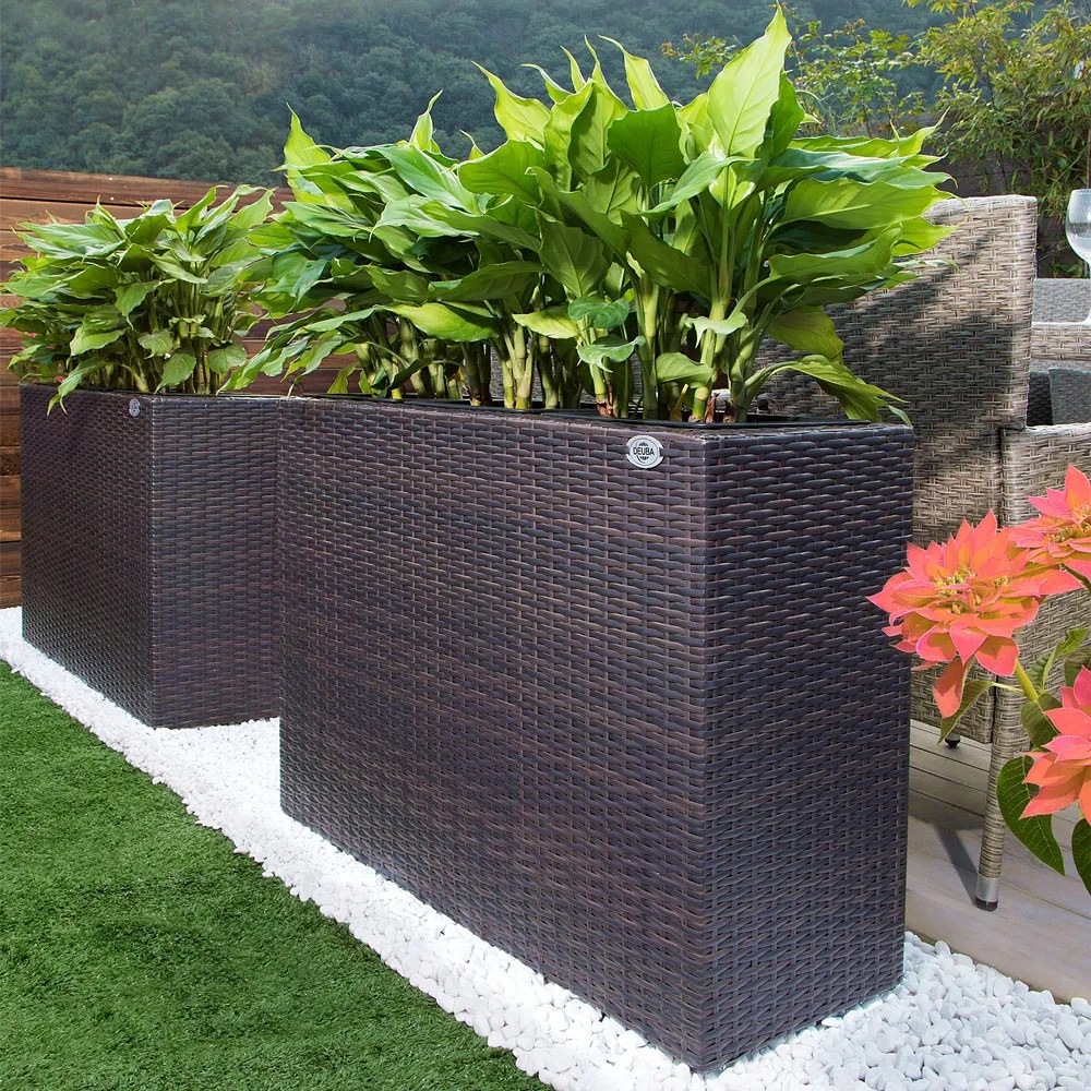 Deuba Ghiveci cu flori - 95 x 27 x 60 cm - maro