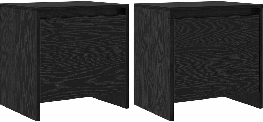 vidaXL Dulap de noapte Stejar Negru 45 x 34 x 44,5 cm Lemn compozit