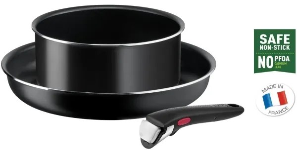 Tefal INGENIO EASY COOK & CLEAN set 3 piese, negru